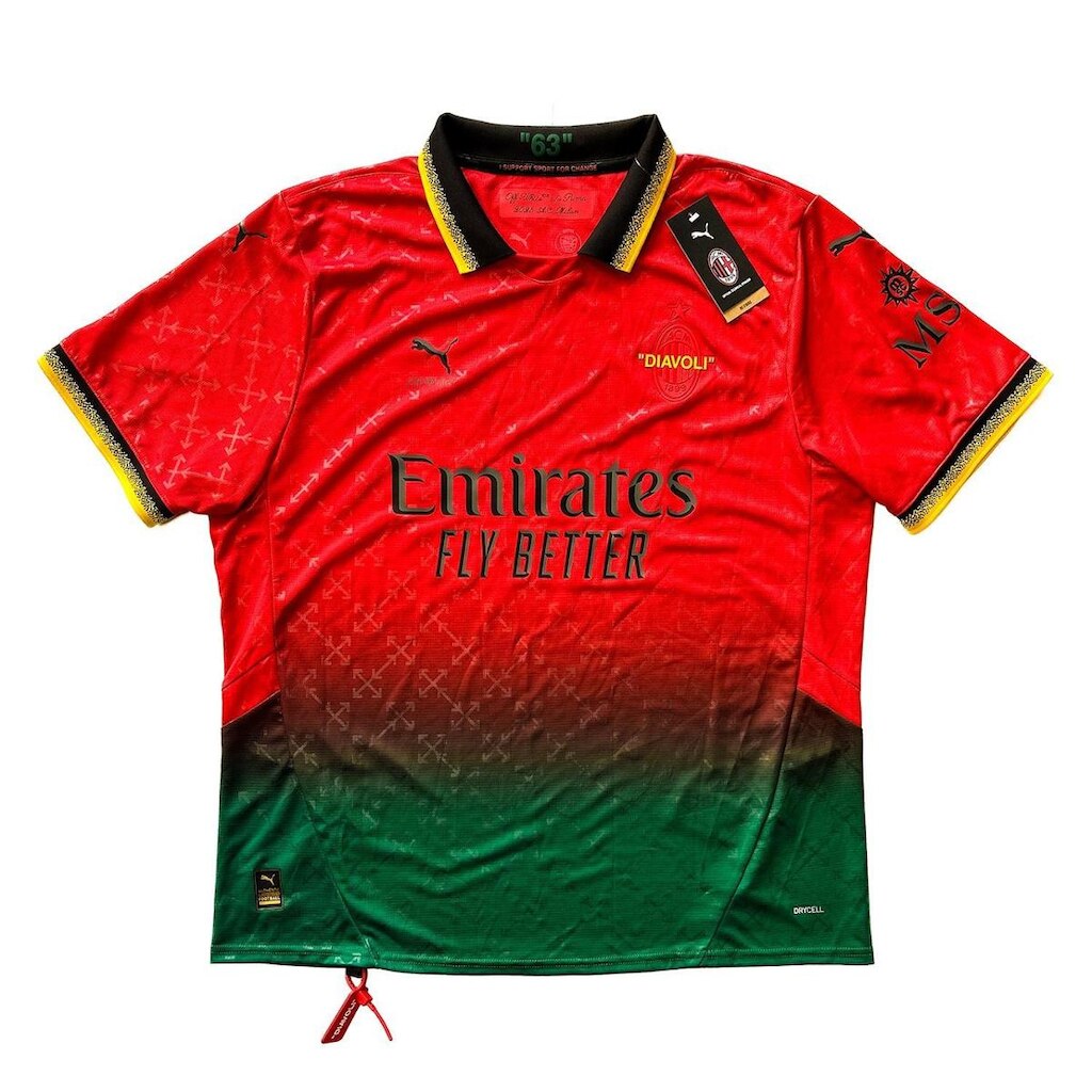 Camisa Puma x Milan x Off-White 2024/2025 Fourth Masculina