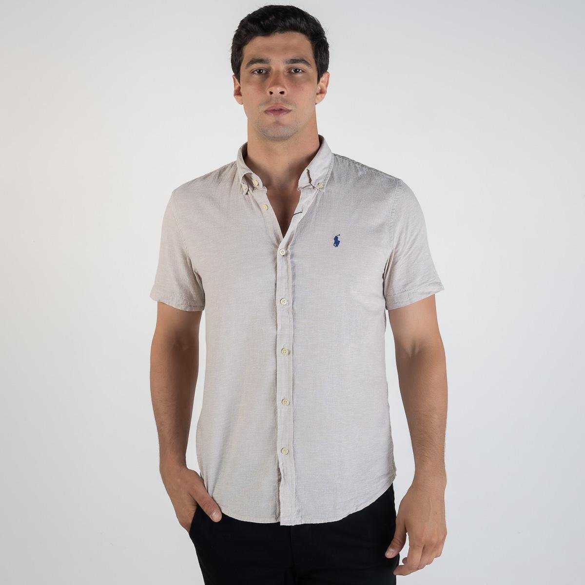 Camisa Ralph Lauren Linho Manga Curta