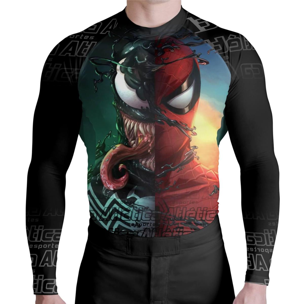 Camisas Rash Guard Camisa Rash Guard Venom e Homem Aranha ATL - Preto | Netshoes