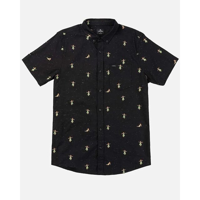 CAMISA RC HULA BREACH S/S SHIRT - BLACK - GG