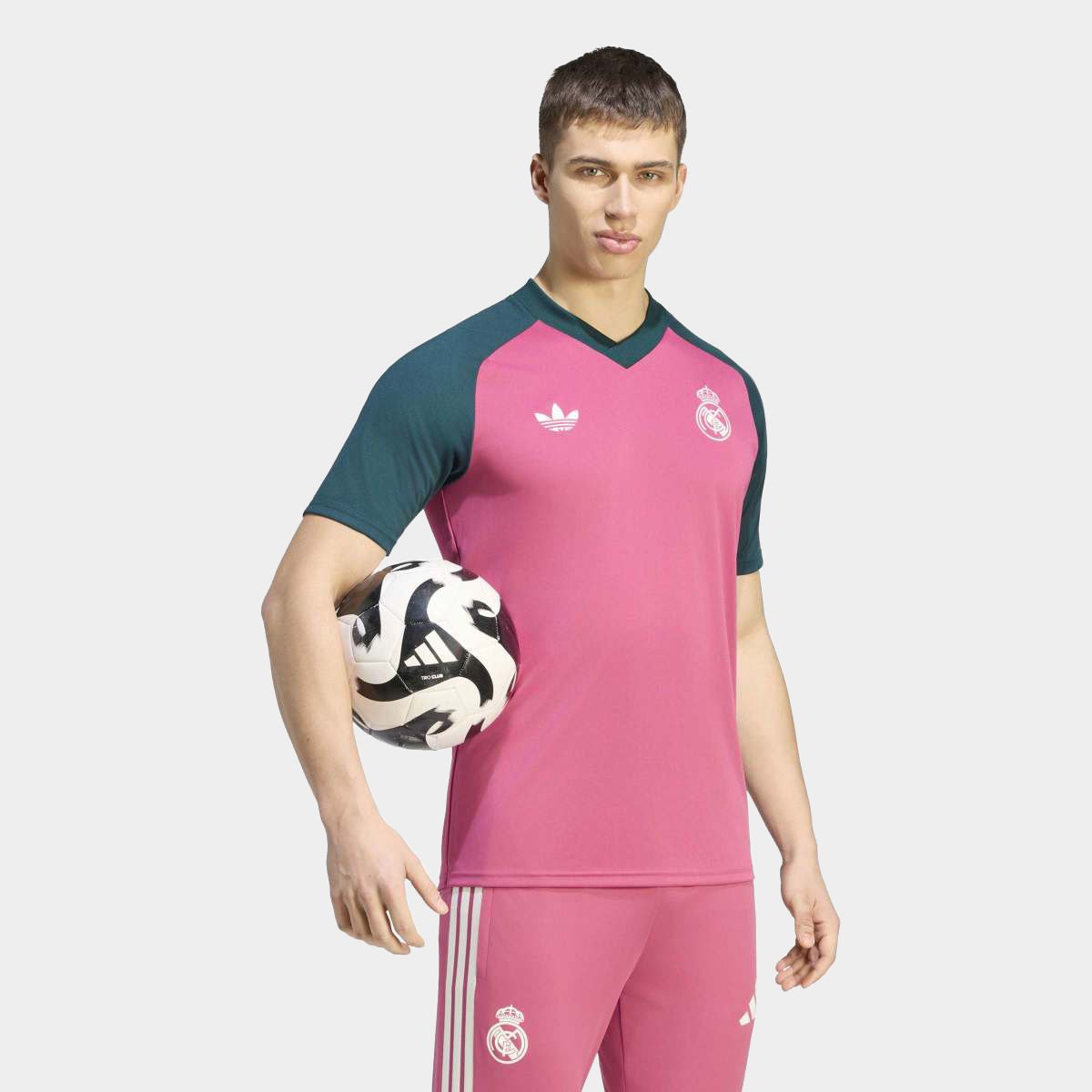 Camisa Real Madrid 26/27 Pré-Jogo Adidas Masculina - Rosa+Verde