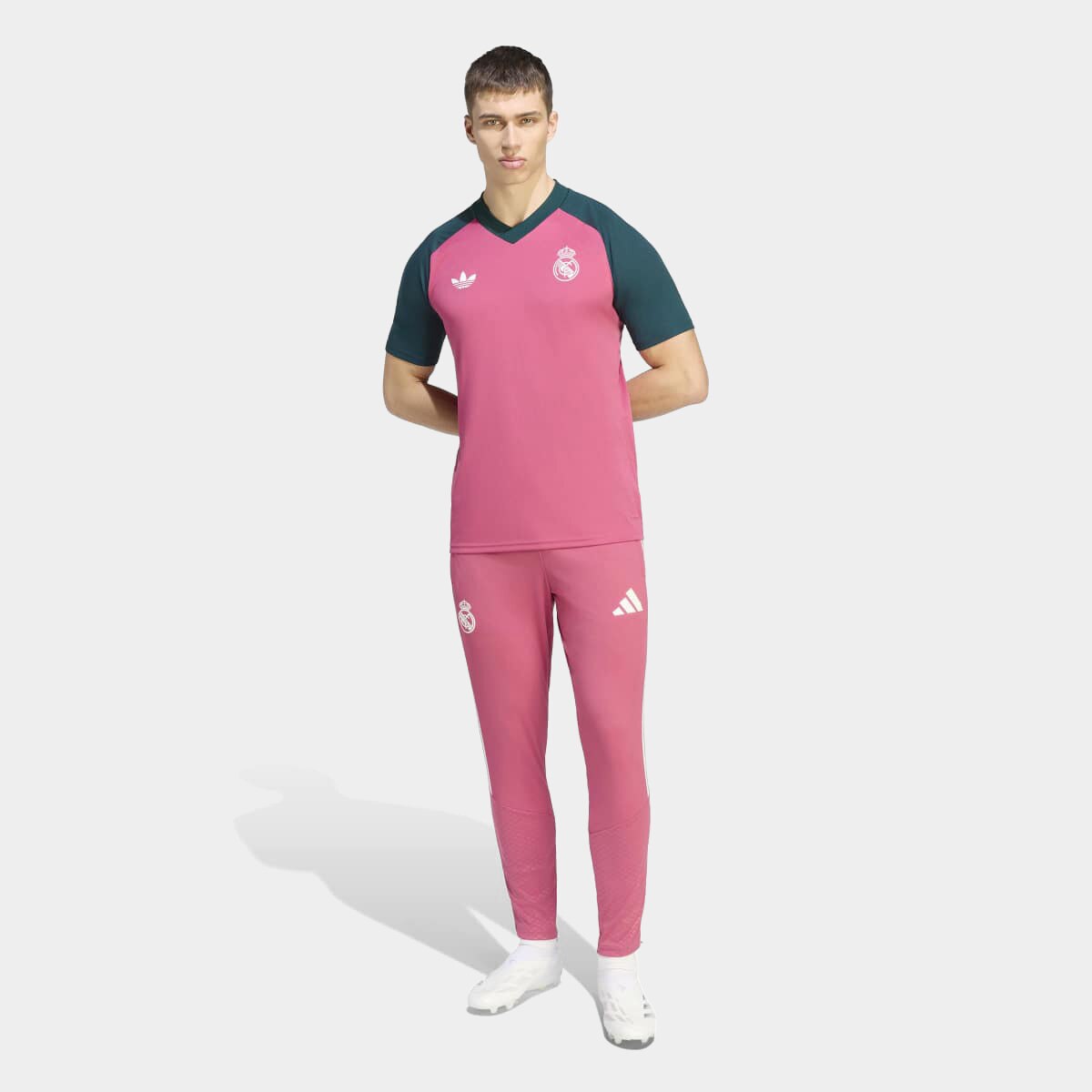 Camisa Real Madrid 26/27 Pré-Jogo Adidas Masculina - Rosa+Verde
