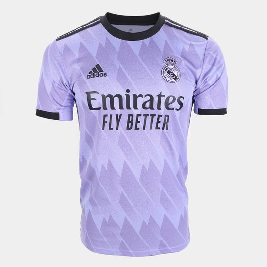 Camisa Real Madrid Away 22/23 s/n° Torcedor Adidas Masculina - Roxo Menor preço em Camisa Real Madrid Away 22/23 s/n° Torcedor Adidas Masculina - Roxo