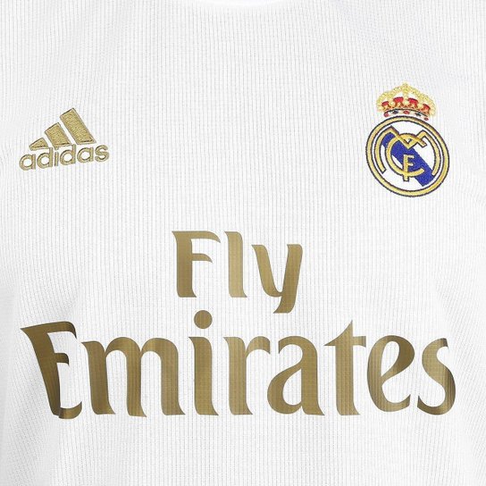 Camisa Real Madrid Home 19/20 s/n° Torcedor Adidas Masculina - Branco