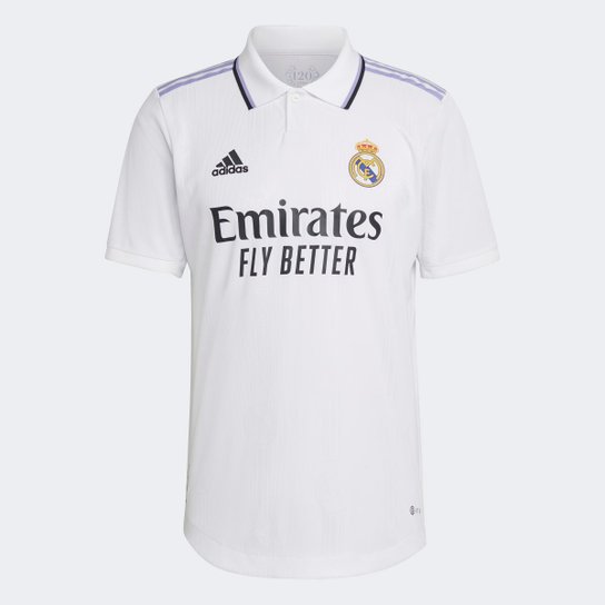 Camisa Real Madrid Home 22/23 s/n° Jogador Adidas Masculina - Branco Menor preço em Camisa Real Madrid Home 22/23 s/n° Jogador Adidas Masculina - Branco
