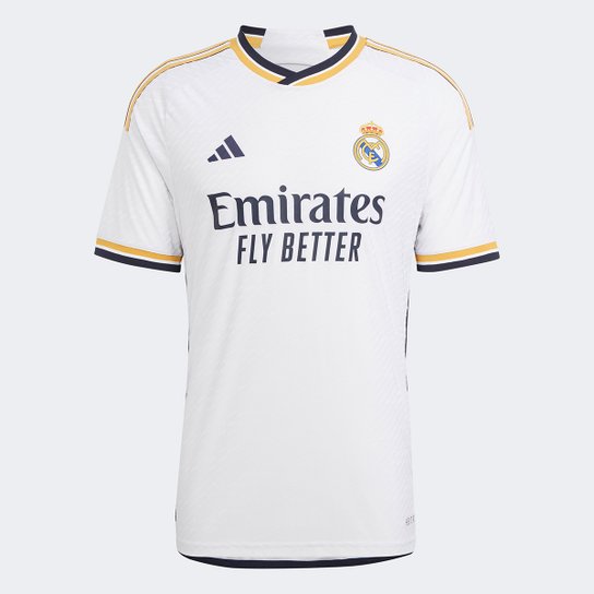 Camisa Real Madrid Home 23/24 s/n° Jogador Adidas Masculina - Branco Menor preço em Camisa Real Madrid Home 23/24 s/n° Jogador Adidas Masculina - Branco