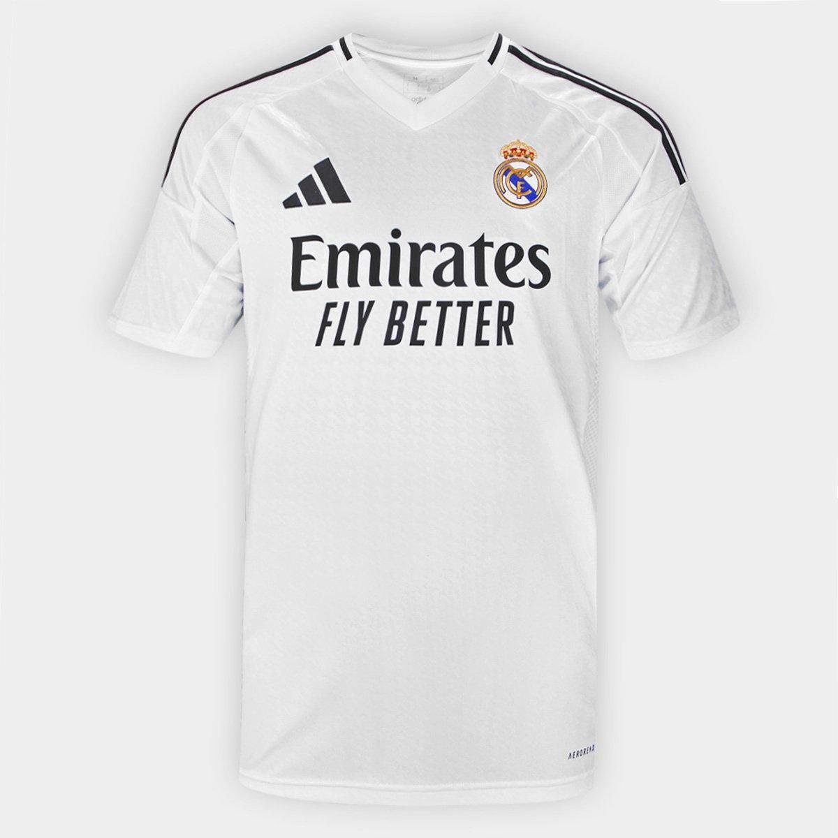 Camisa Real Madrid Home 24/25 s/n° Torcedor Adidas Masculina Menor preço em Camisa Real Madrid Home 24/25 s/n° Torcedor Adidas Masculina
