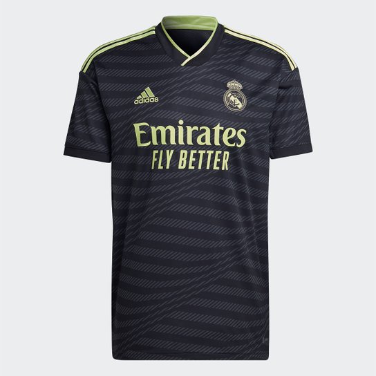 Camisa Real Madrid III 22/23 s/n° Torcedor Adidas Masculina - Preto+verde é ruim? Camisa Real Madrid III 22/23 s/n° Torcedor Adidas Masculina - Preto+verde é boa?