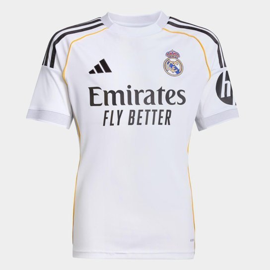 Camisa Real Madrid Infantil Home 25/26 s/n Torcedor Adidas