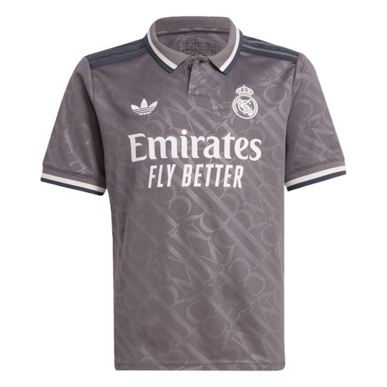 Camisa Real Madrid Infantil Third 24/25 Adidas Masculina
