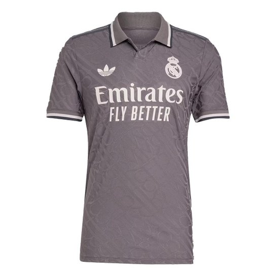 Camisa Real Madrid Jogador Cinza 24/25 Uniforme 3 Adidas