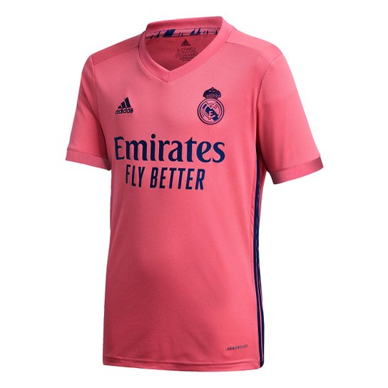 Camisa Real Madrid Juvenil Away 20/21 s/n° Torcedor Adidas - Pink Menor preço em Camisa Real Madrid Juvenil Away 20/21 s/n° Torcedor Adidas - Pink