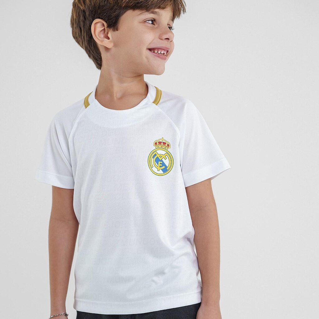 Camisa Real Madrid Merengue Infantil Juvenil
