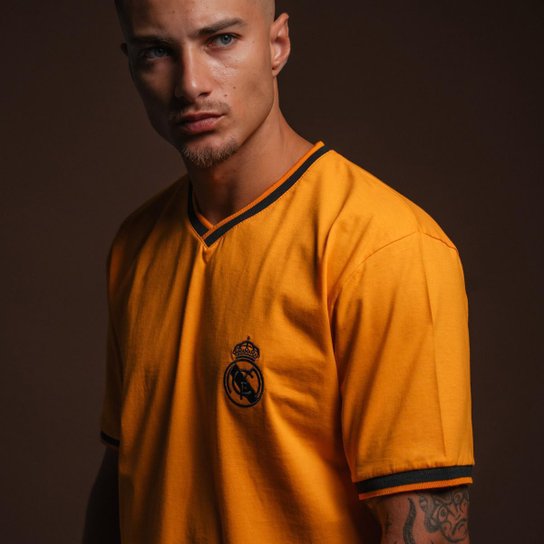Camisa Real Madrid Torcedor Away Amarela Masculina