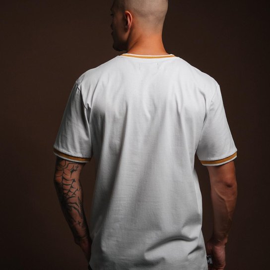 Camisa Real Madrid Torcedor Trending Branco e Dourado Masculina