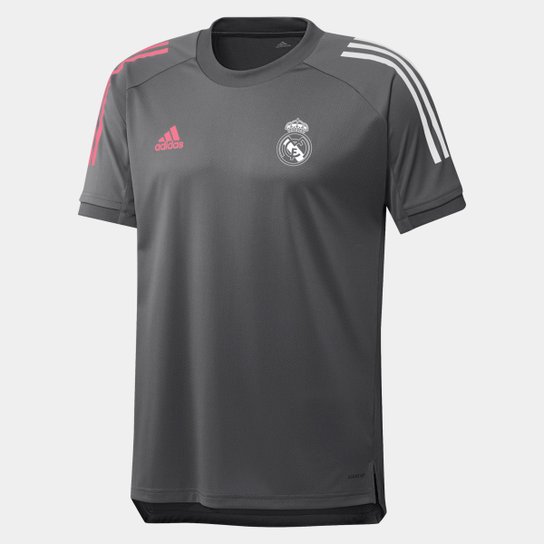 Camisa Real Madrid Treino 20/21 Adidas Masculina - Cinza Menor preço em Camisa Real Madrid Treino 20/21 Adidas Masculina - Cinza