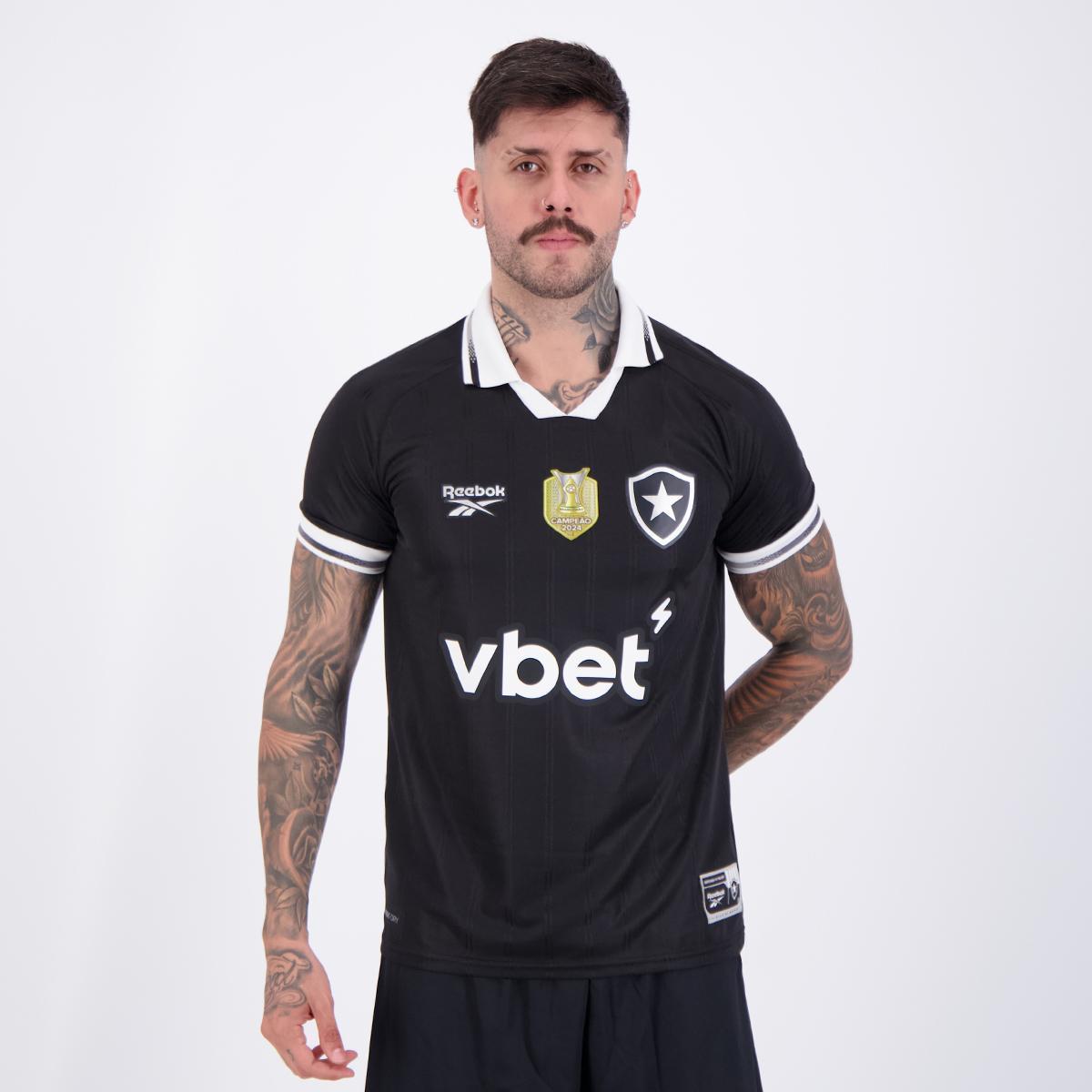 Camisa Reebok Botafogo II 2025 Campeão Brasileiro 2024 Menor preço em Camisa Reebok Botafogo II 2025 Campeão Brasileiro 2024