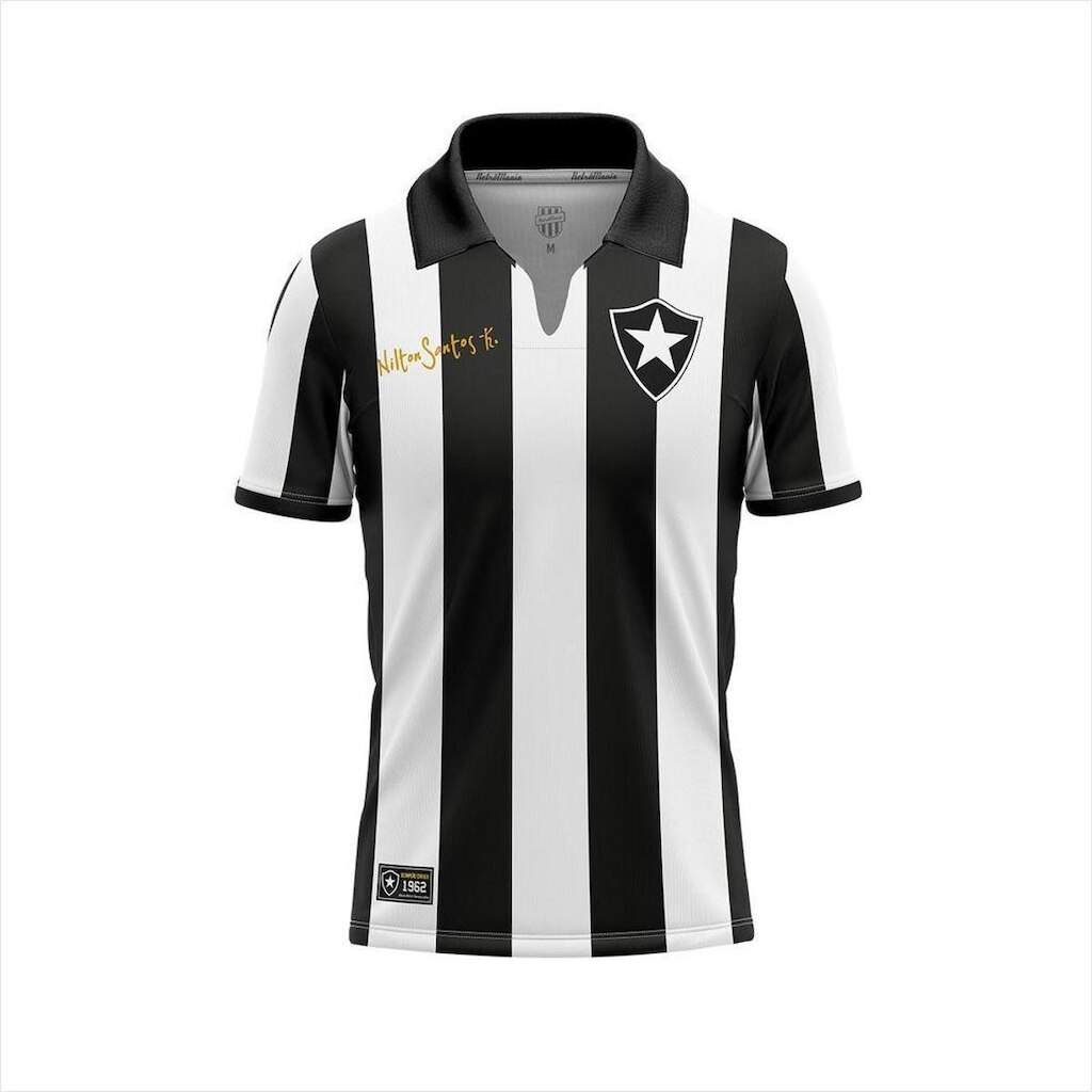 Camisa Retrô Botafogo Nilton Santos 100% Algodão Bordado