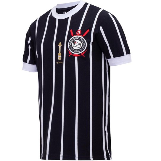 Camisa Retrô Corinthians 1977 Edição Especial Masculina - Branco+Preto Menor preço em Camisa Retrô Corinthians 1977 Edição Especial Masculina - Branco+Preto