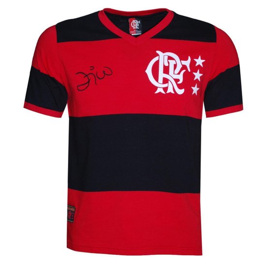 Camisa Retrô Flamengo Zico 1981 Masculina - Vermelho+Preto Menor preço em Camisa Retrô Flamengo Zico 1981 Masculina - Vermelho+Preto