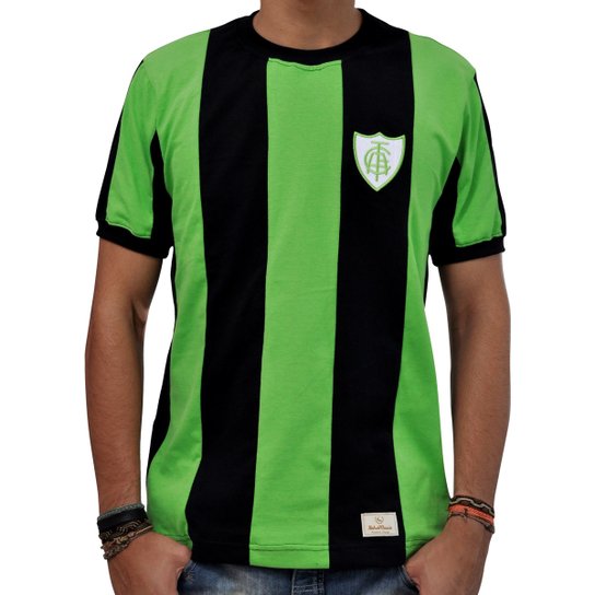 Camisa Retrô Mania América MG 1971 - Preto e verde Menor preço em Camisa Retrô Mania América MG 1971 - Preto e verde
