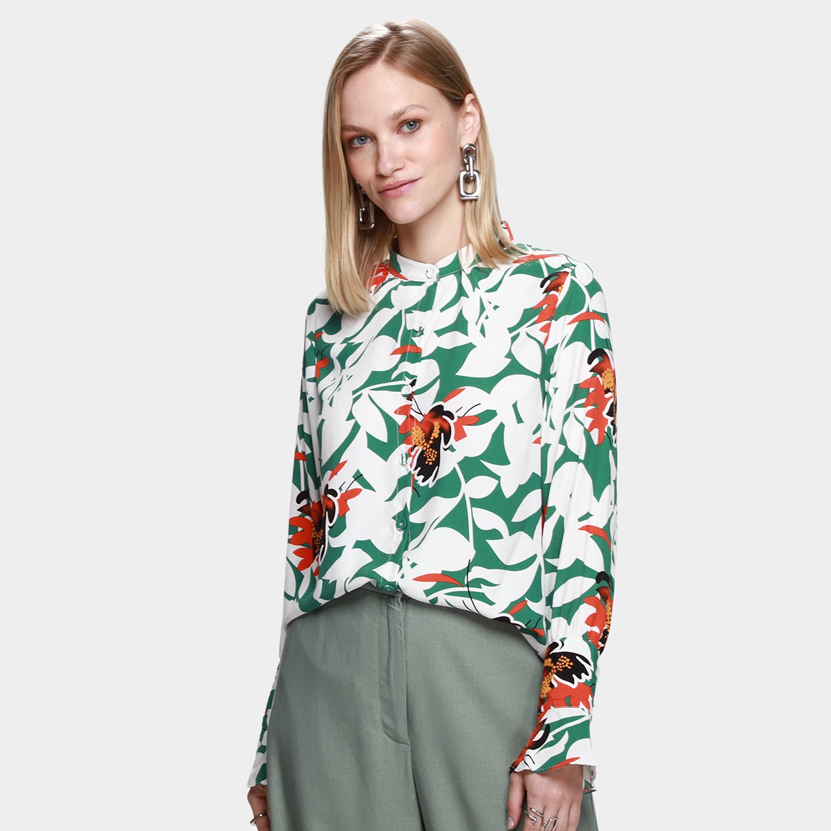 Camisa Road Mel Manga Longa Floral Feminina Menor preço em Camisa Road Mel Manga Longa Floral Feminina