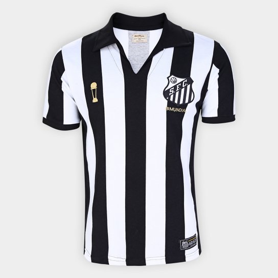 Camisa Santos 1963 Bi Mundial Listrada Retrô Mania Masculina - Preto+Branco é ruim? Camisa Santos 1963 Bi Mundial Listrada Retrô Mania Masculina - Preto+Branco é boa?