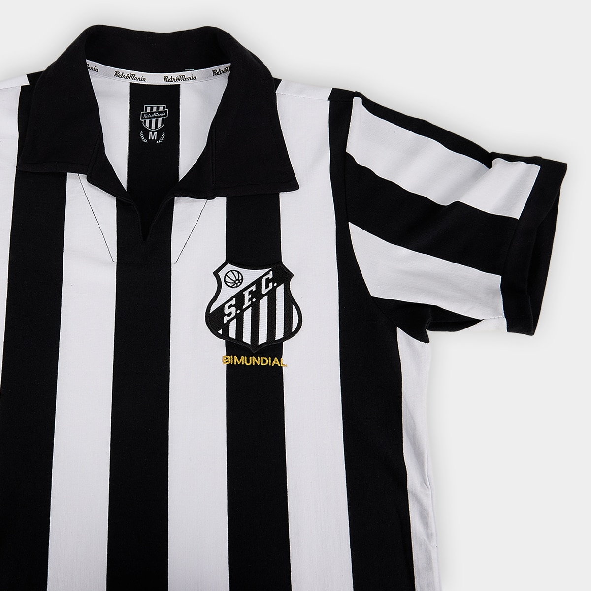 Camisa Santos 1963 Bi Mundial Listrada Retrômania Masculina - 5