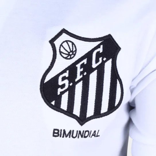 Camisa Santos 1963 Bi Mundial Retrô Mania Masculina - Branco - GG