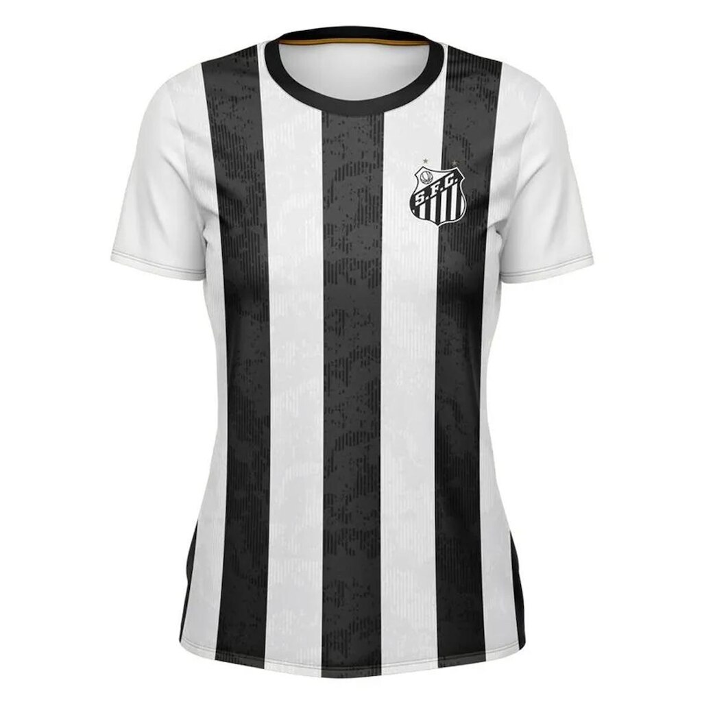 Camisa Santos Feminina Trix Listrada Oficial Braziline