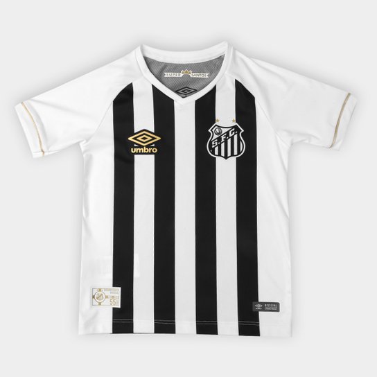 Camisa Santos II 2018 Infantil s/n° Torcedor Umbro - Branco+Preto é ruim? Camisa Santos II 2018 Infantil s/n° Torcedor Umbro - Branco+Preto é boa?