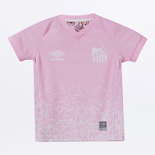 Camisa Santos Infantil Outubro Rosa 21/22 s/n° Torcedor Umbro - Rosa+Branco Menor preço em Camisa Santos Infantil Outubro Rosa 21/22 s/n° Torcedor Umbro - Rosa+Branco