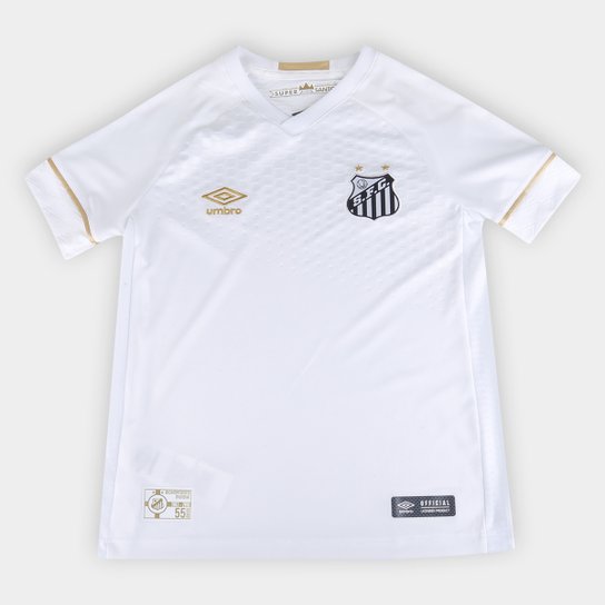 Camisa Santos Juvenil I 18/19 s/n° Torcedor Umbro - Branco+Amarelo Menor preço em Camisa Santos Juvenil I 18/19 s/n° Torcedor Umbro - Branco+Amarelo
