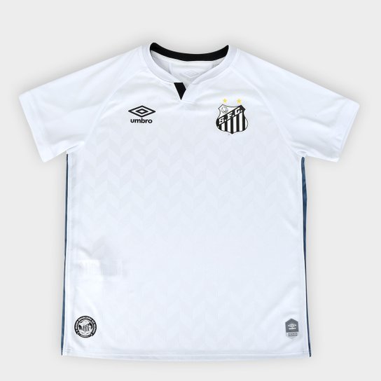 Camisa Santos Juvenil I 20/21 s/n° Torcedor Umbro - Branco+Azul Menor preço em Camisa Santos Juvenil I 20/21 s/n° Torcedor Umbro - Branco+Azul