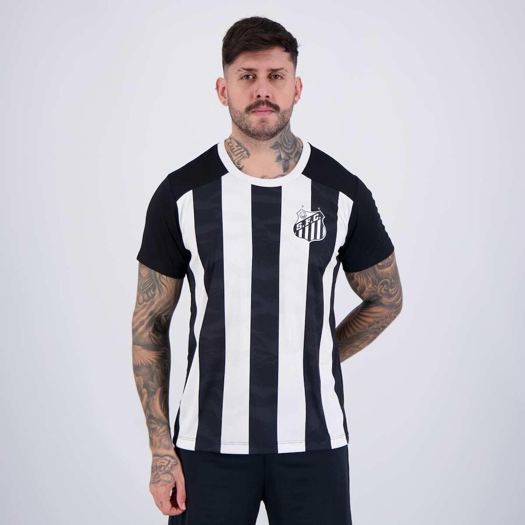 Camisa Santos Matriz Preta e Branca