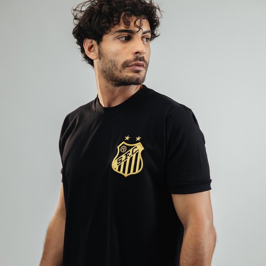 Camisa Santos Pelé Retrô Mil Gols Edição Limitada Masculina - Preto Menor preço em Camisa Santos Pelé Retrô Mil Gols Edição Limitada Masculina - Preto