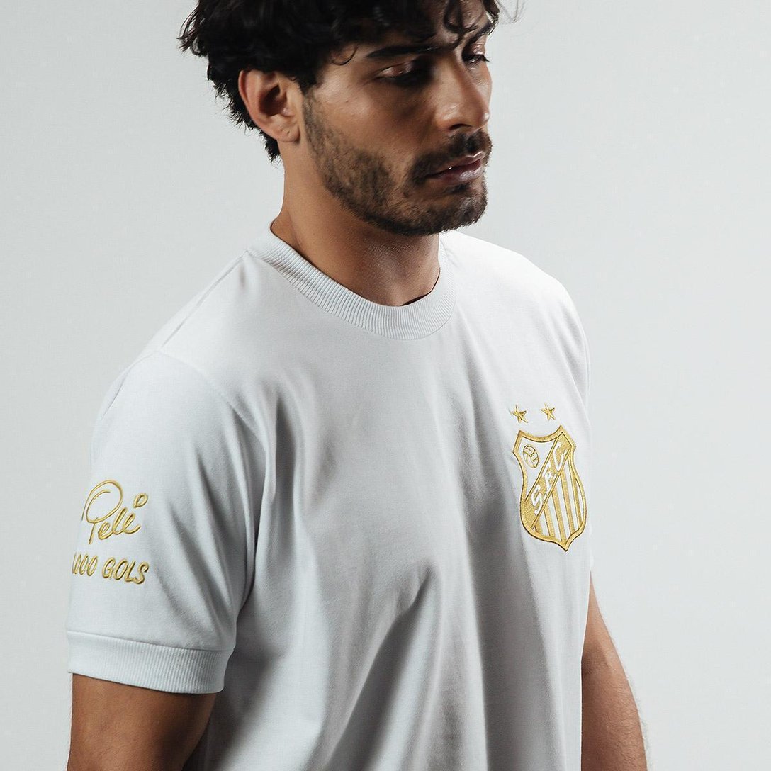 Camisa Santos Pelé Retrô Mil Gols Edição Limitada Masculina Branco Netshoes
