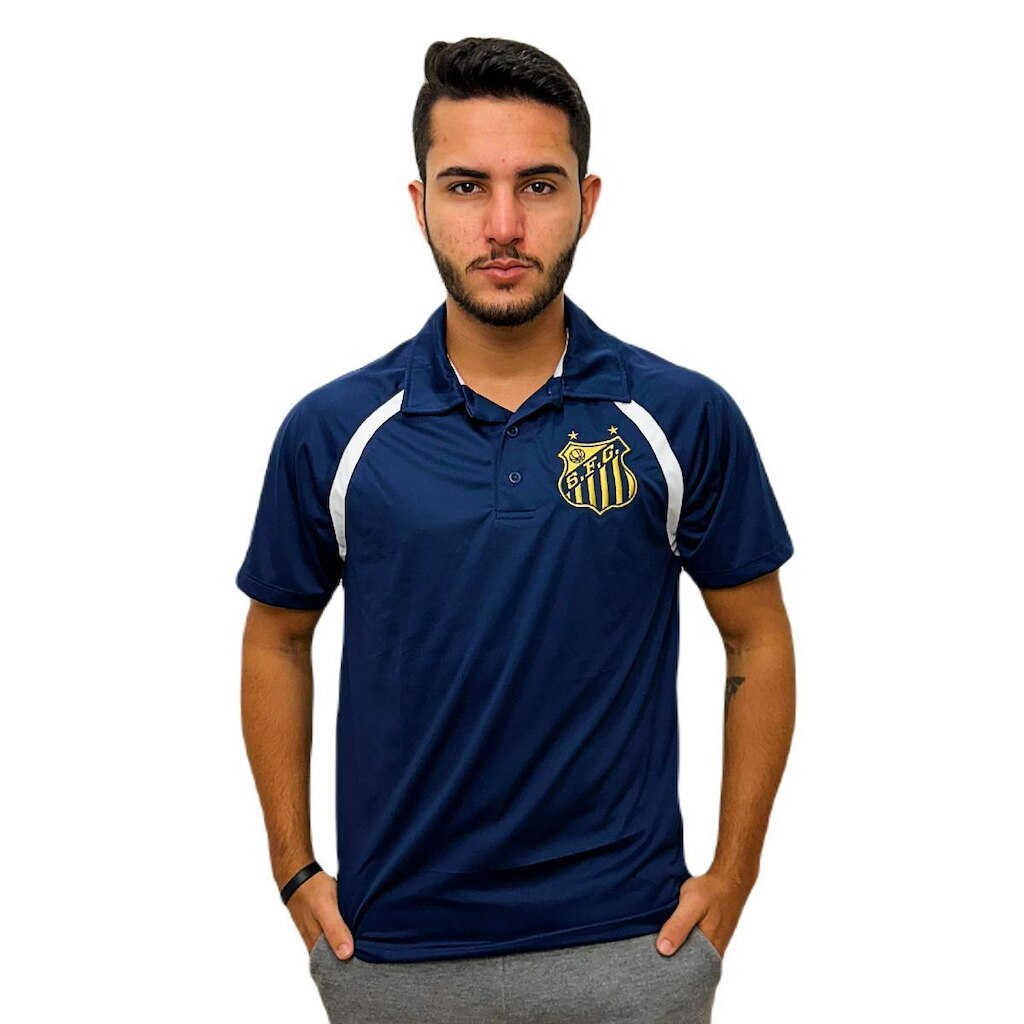 Camisa Santos Polo Marinho - Masculino