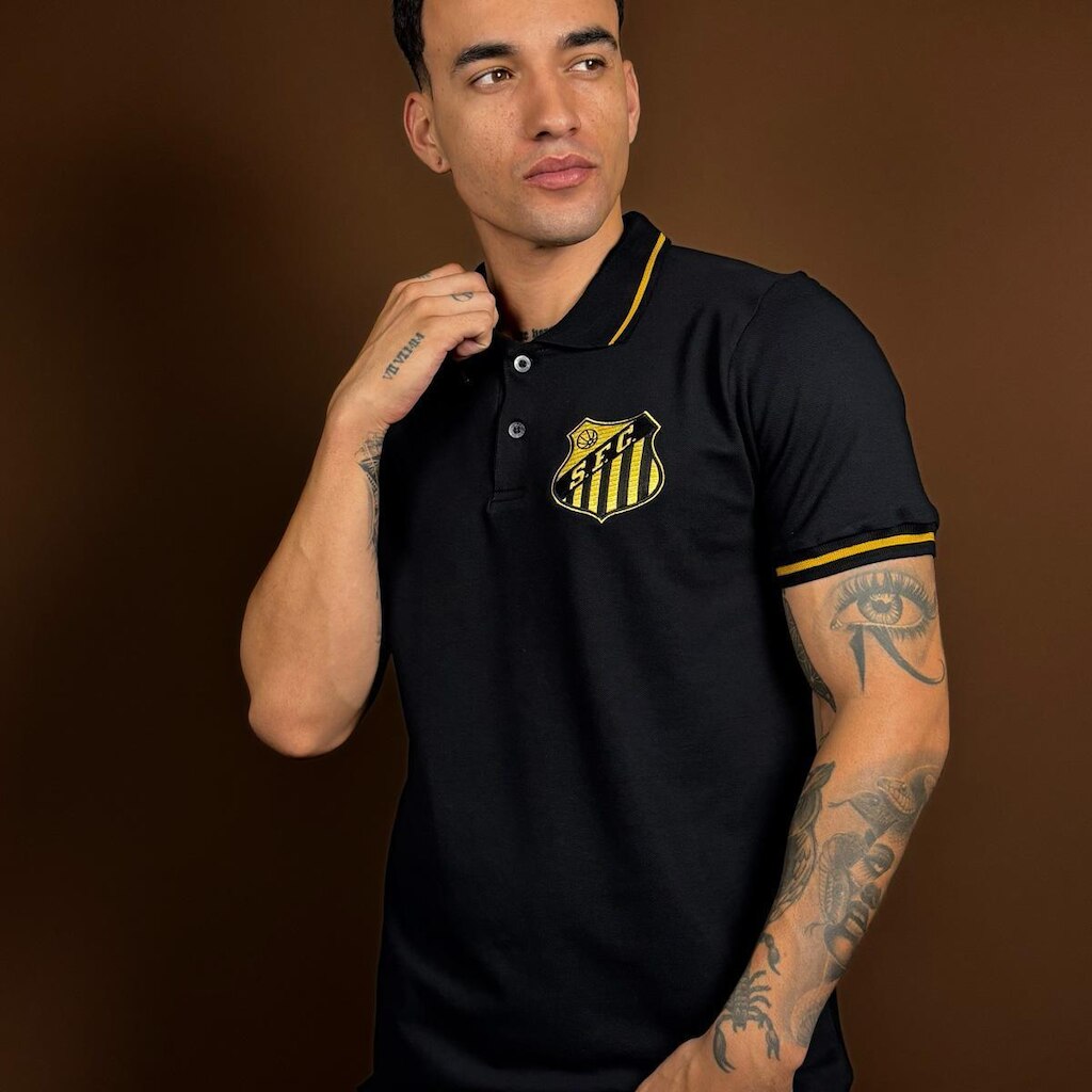 Camisa Santos Retrô Polo Ouro Masculina
