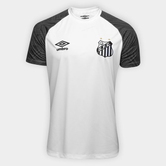 Camisa Santos Treino 2018 Umbro Masculina - Branco+Preto Menor preço em Camisa Santos Treino 2018 Umbro Masculina - Branco+Preto