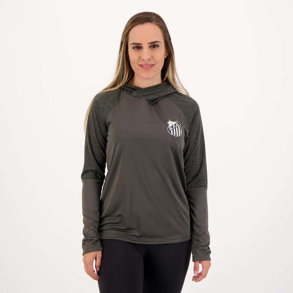 Camisa Santos Utter Feminina Manga Longa Cinza
