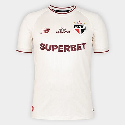 Camisa São Paulo Comemorativa 26/27 Jogador New Balance Masculina - Off White+Vinho