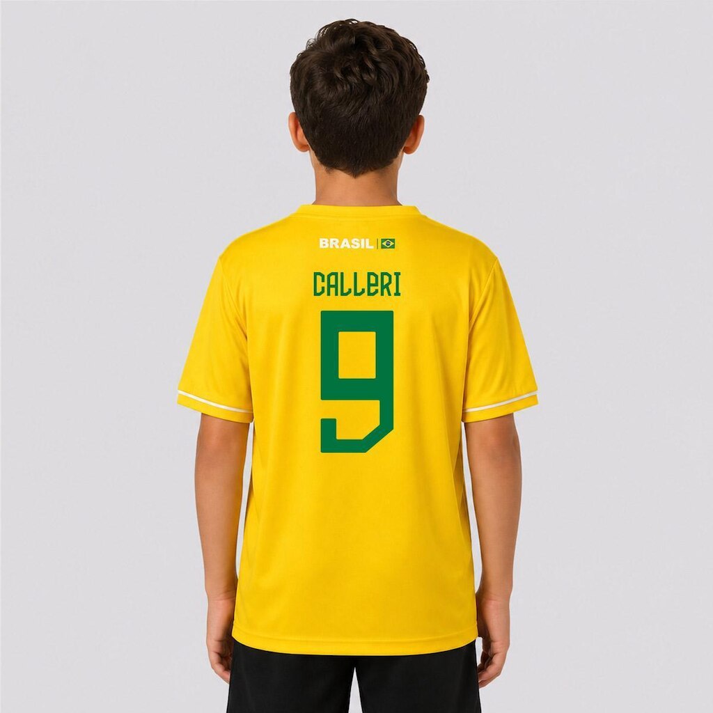 Camisa São Paulo Fábula Infantil Amarela 9 Calleri