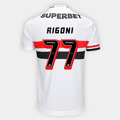 Camisa São Paulo I 25/26 Rigoni Nº 77 Torcedor New Balance Masculina - Masculino