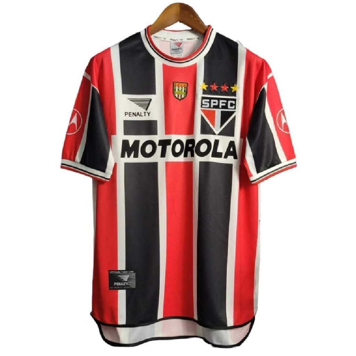 Camisa São Paulo II Retrô Penalty 2000 Motorola Menor preço em Camisa São Paulo II Retrô Penalty 2000 Motorola