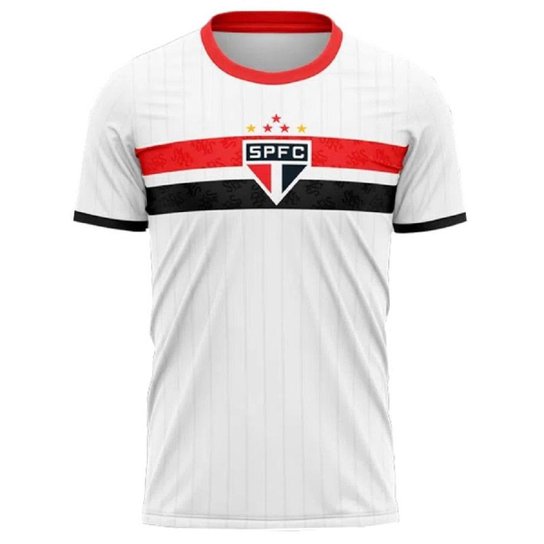 Camisa São Paulo Licenciada Braziline Stencil - Branca