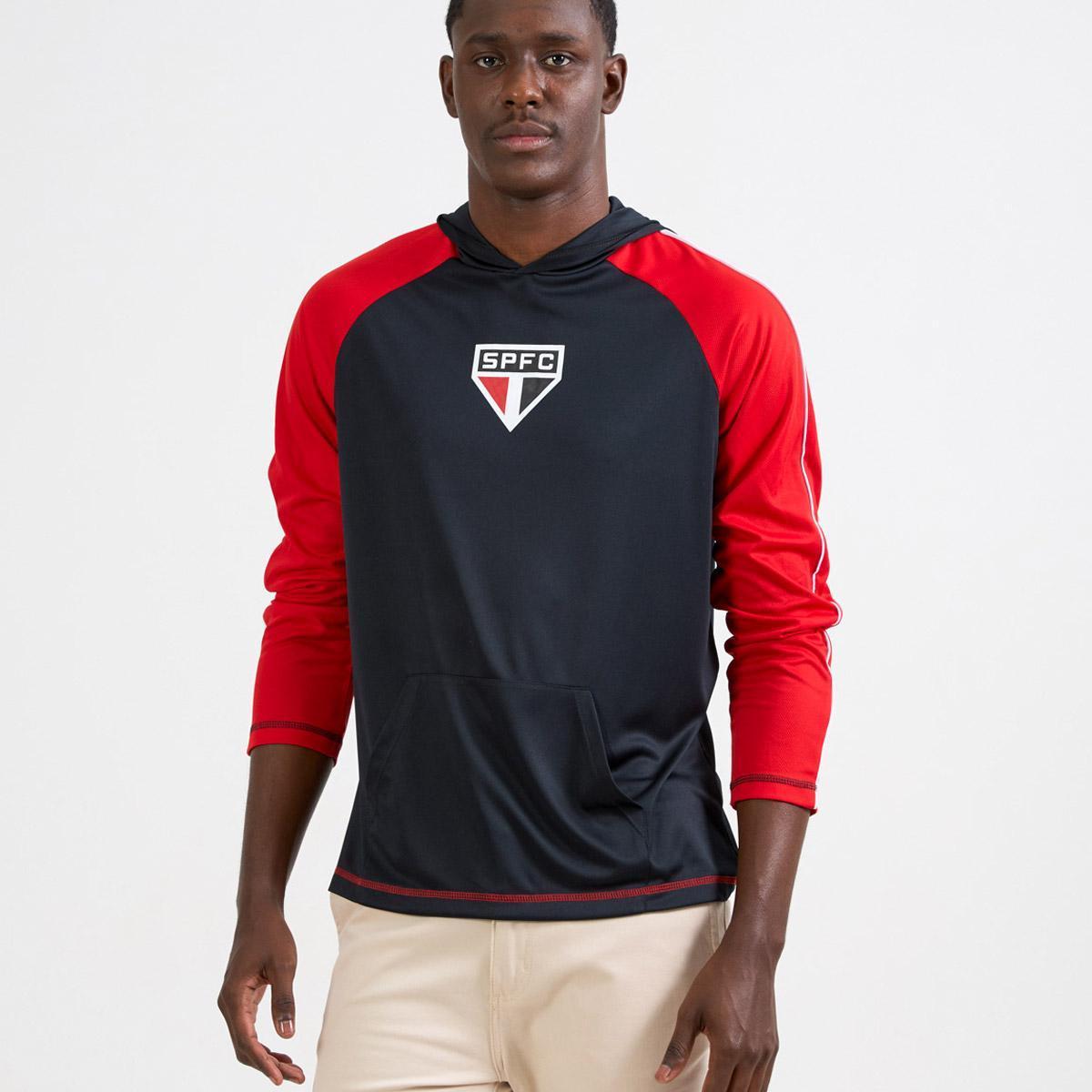 Camisa São Paulo Manga Longa Preta Dry Masculina