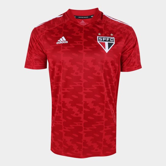 Camisa São Paulo Pré-Jogo 21/22 Adidas Masculina - Vermelho+Branco Menor preço em Camisa São Paulo Pré-Jogo 21/22 Adidas Masculina - Vermelho+Branco