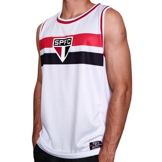 Camisa São Paulo Regata Basquete Branca - Masculino - Branco Menor preço em Camisa São Paulo Regata Basquete Branca - Masculino - Branco