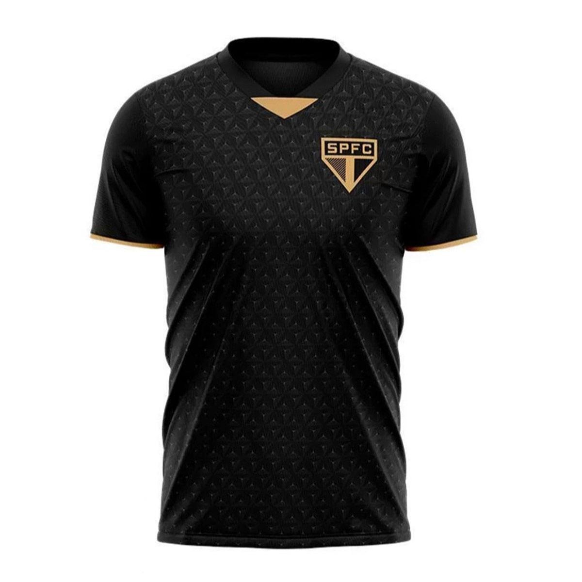 Camisa São Paulo Tricolor Roleplay Preto Dourado Preto Netshoes